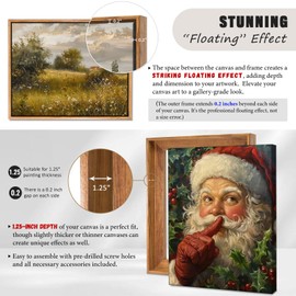 Floater Frame for 1.25 thick Canvas, Available in 25+ size and 4 Color, Wood-Look Floating Frame for Finished Canvas Artist Panel Oil Painting Wall Art Décor (Light Oak Frame, 18"x30")