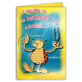 Médiat CD Cox 608 La Coccinelle de Gotlib Bonne Retirement Card with Matching Illustrated Velcro Format Closed Card 17 x 11.5 cm