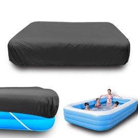 10 X 6 ft Inflatable Rectangle Swimming Pool Cover 120x72 inch Inflatable Rectangular Outdoor Pool Cover 118x79 Rainproof Pool Covers 103 x 69 inch for Outdoor Garden Family Pools Protector