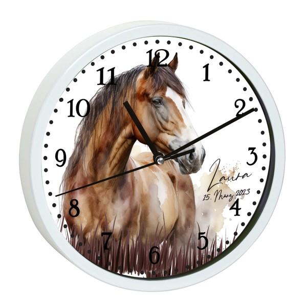 CreaDesign, Children's Wall Clock Personalised with Name, Motif Wall Clock