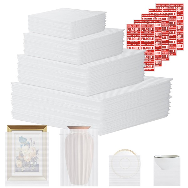 AOBOPLE 100 Pack Foam Pouches,4 Size Large Cushion Foam Pouch