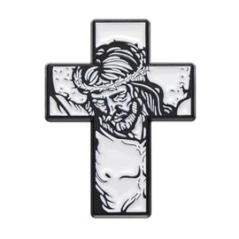Crown of Thorns Holy Cross Jesus Christ Crucifixion Crucifix Christian Catholic God 1.2" Enamel Pin Badge, 1.2 inches, Enamel, metal