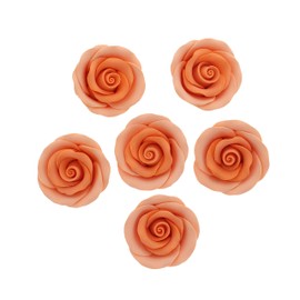 Global Sugar Art Premium Edible Roses, Peach, Unwired, Medium 1.5 inches, 12 Count by Chef Alan Tetreault