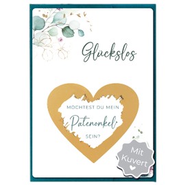 Joli Coon Scratch Card Godfather Ask with Envelope - Willst du mein Patenonkel werden
