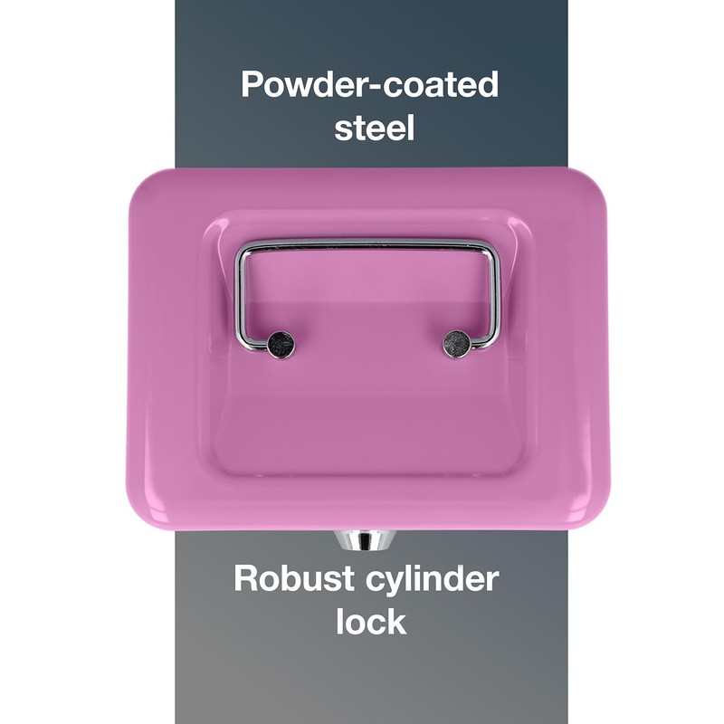 Westcott Cash Box Lockable (Compact, 15 cm) Lilac | Lockable