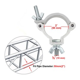 TSSS 4 Stück Alulegierung Haken Traversen 50mm Durchmesser Last tragen 100 Kilogramm / 220 Pfund für Par Scheinwerfer Bühnenbeleuchtung Moving Head Licht Lampe Zubehör Silber