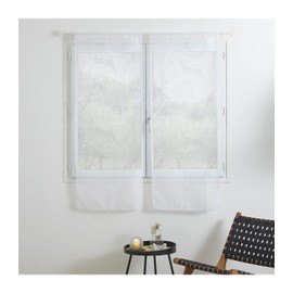 Feuille Set of 2 Curtains, Burnout Pattern, White, 60 x 160 cm, White, Atmosphera Créateur d'Intérieur