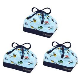 Colorful Candy Style Drawstring Medium Lunch Bag with Gusset (Name Tag Attached) Full Throttle Working Car (Light Blue) 3-Piece Set for Boys Cool Kids Medium Lunch Bag with Gusset Lunch Drawstring