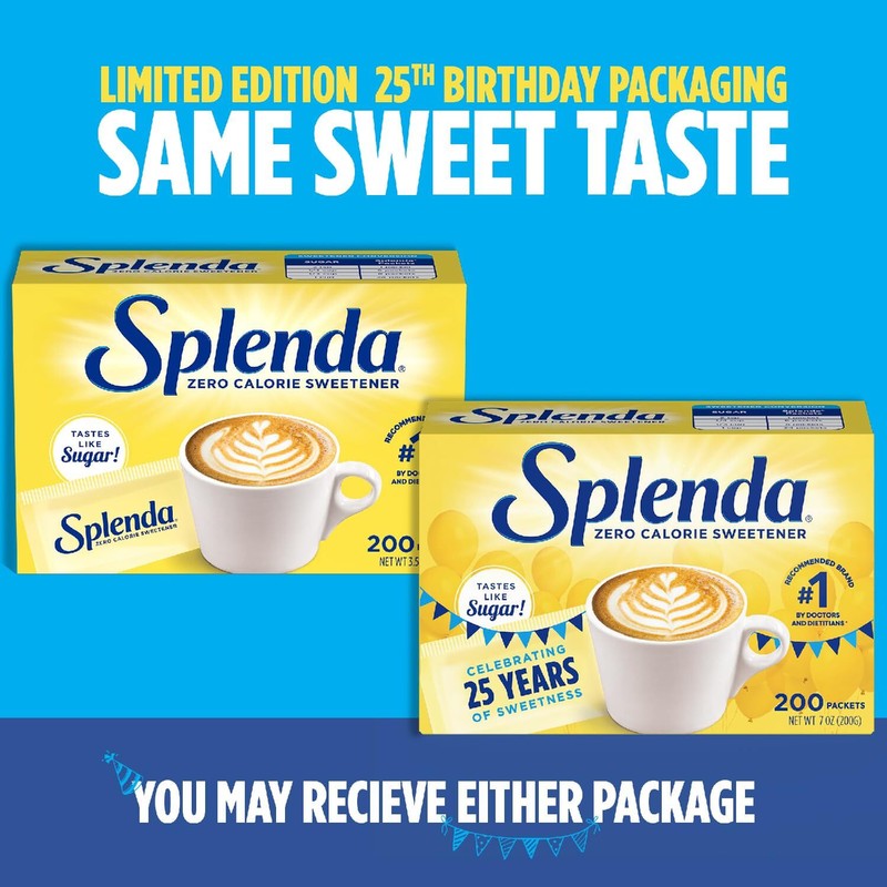 SPLENDA Zero Calorie Sweetener 200 Count Packets 7 oz Box