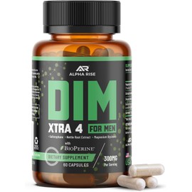DIM XTRA 4 - 300 mg Estrogen Blocker for Men & Aromatase Inhibitor | Testosterone Hormone Restorer & Energy Booster | With Magnesium, Nettle and Sulforaphane Broccoli Extract