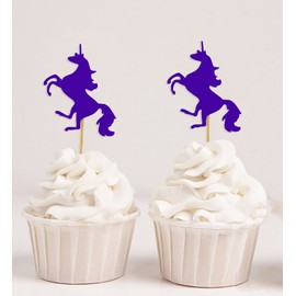 Darling Souvenir, Unicorn Cupcake Toppers, Birthday/Wedding/Bay Shower Party Dessert Decorations - Pack of 20