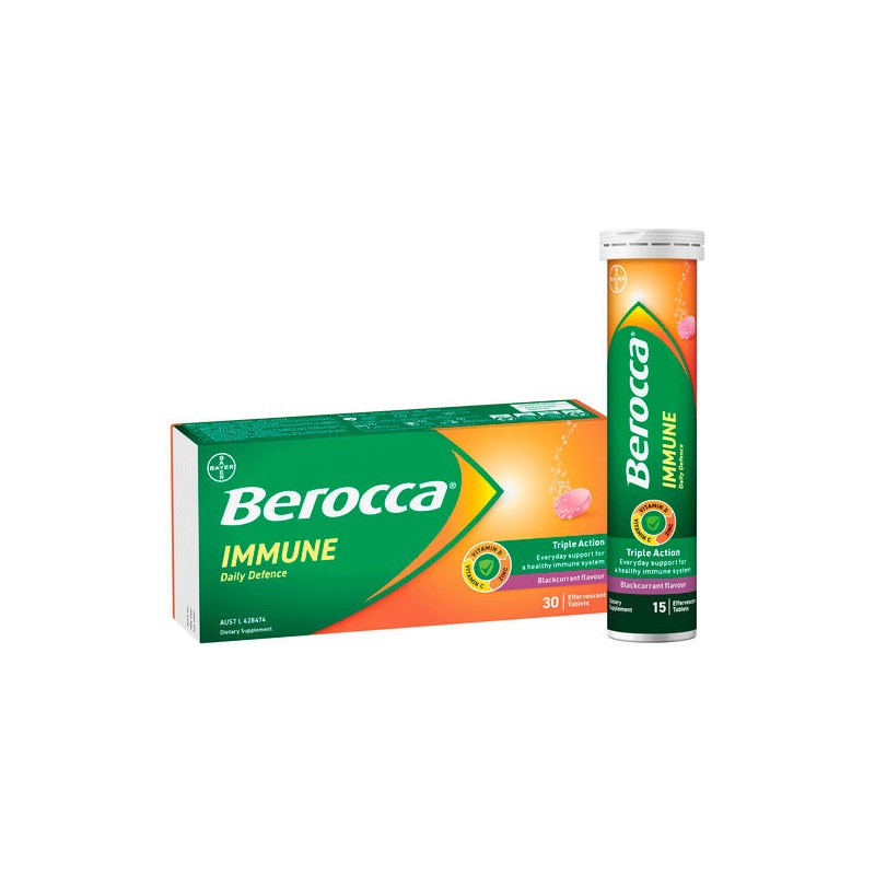 Berocca Immune Daily Defence Vitamin C, D and Zinc, Blackcurrant