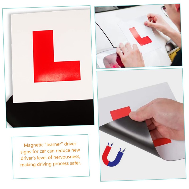 Zerodeko 4pcs Magnetic Letter Car Stickers Learner Driver Plates for