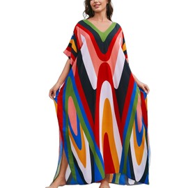 ELSCIRW Plus Size Kaftan Dress for Women Caftan Bathing Swim Cover Up Boho Beach Dress Lightweight Loungewear