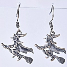 Source Unknown Flying Witch Earrings