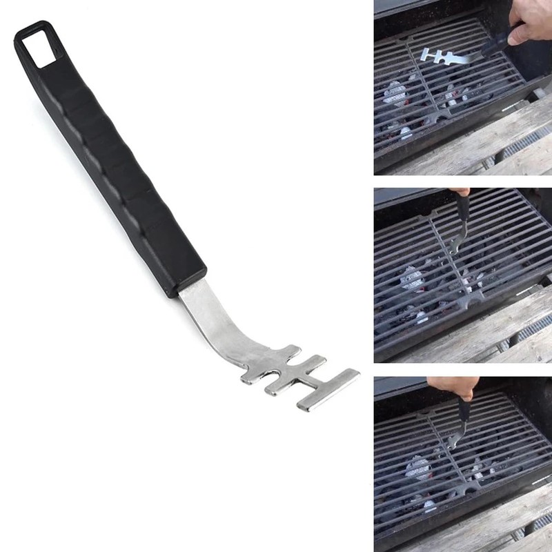 UtySty Grill Grate Lifter Tool Cast Iron Grid Lever Lock