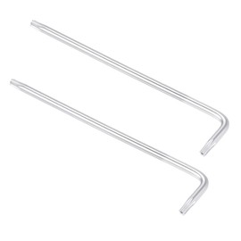 sourcing map T10 Anti Tamper Proof Torx Star Key Bit Wrench, L-Shape 3.8-inch Long Arm, CR-V Steel 2 Pcs