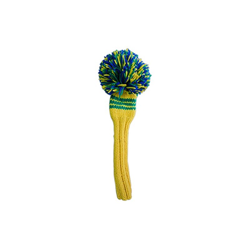 Jan Craig Handmade Fairway Wood Headcover Headcover for #3 Yellow/Kelly/Indigo