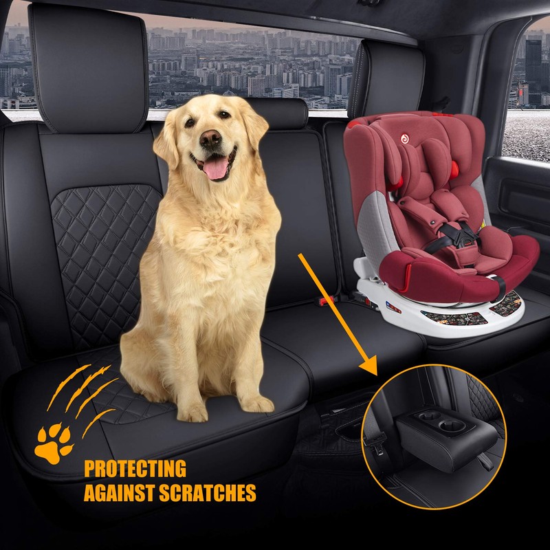 Aierxuan Dodge Ram Back Seat Covers Waterproof Leather Custom Fit