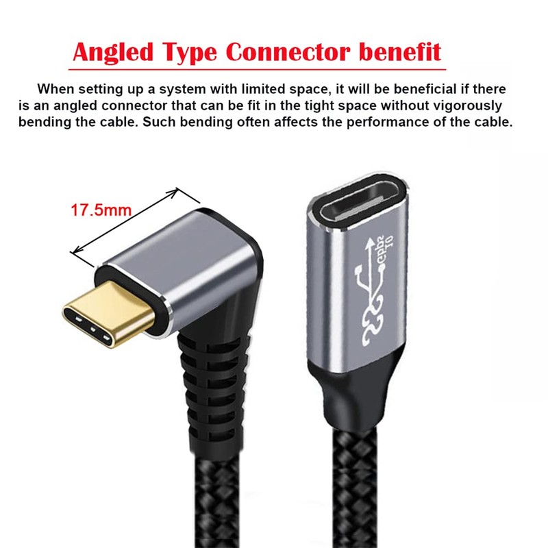 cablecc USB-C USB 3.1 Type C Male Up Down Angled