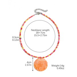 JOYEAR Starfish Necklace,Seashell Beachy Necklaces Summer Jewelry Hawaiian Boho Necklace for Women Gift (Shell-N)