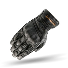 SHIMA Aviator Men's Leather Motorcycle Gloves Custom Summer Motorcycle Gloves (S-XXL, Black), Size XL