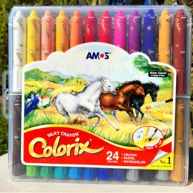 COLORIX Twist Crayons — 3 in 1 Crayon, Pastel & Watercolor with Twist-Up Tubes, Silky Gel Texture, 24 Vibrant Colors, Non-Toxic Art Supplies for Preschool, Travel & Creative Crafts