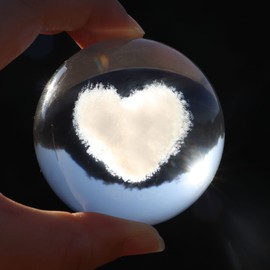 3D Heart Crystal Glass Ball 60MM Paperweight with Stand Room Decor Decorative Balls Home Office Decor Ornaments Mother's Day Mom Grandma Gift