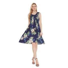 Matchable Family Hawaiian Luau - Ropa para hombre, mujer, niña, niño, en piña, jardín, azul marino, playera sin mangas corta para mujer, Talla única