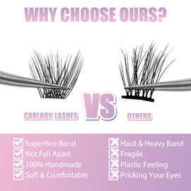 Lash Clusters, DIY Eyelash Extension, Reusable Individual Lash Clusters, 3D Effect Wispy C Curl False Eyelashes for Home Eyelash Extensions (Fluffy-16mm)