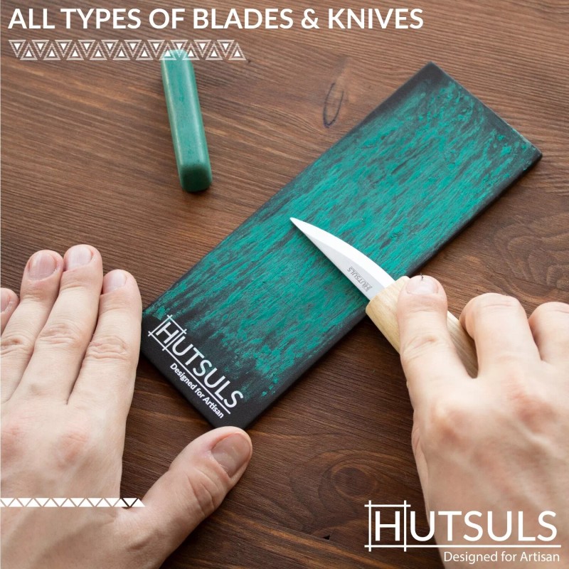 HUTSULS Leather Strop Honing Sharpener Knife Chisel Stropping Polishing Compound
