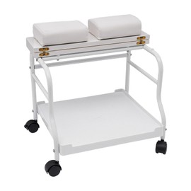 Pedicure Trolley Foot Bath Trolley Pedicure Chair Pedicure Foot Rest Beauty Salon Nail Or Foot Bath Spa Portable Trolley with 4 Wheels for Pedicure Manicure Massage,Max-Load 39.7Lbs (White)