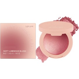 Rubor para Mejillas - Maquillaje Rubor en Polvo para el Rostro Maquillaje con Brillo Acumulable de Larga Duración, Cosméticos Ligeros para Todas las Tonalidades de Piel, para Mujeres, Niñas, Viajes,