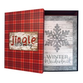 The Seasonal Shop Set of 5 Low-Profile Nesting Christmas Apparel Gift Boxes for Wrapping Presents or as Decoration in Your Home or Office (Jingle All The Way)