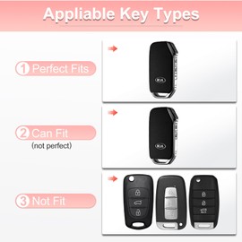 Pangpai Pink Car Accessories 3 Pcs for Kia Cerato Ceed Forte NIRO Sorento Seltos Sportage Soul Telluride Key Fob Cover with Bling Keychain Cute Push to Start Button Cover