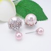 Hiqmic 925 Sterling Silver Post Fashion Double-sided Pearl Ear Stud