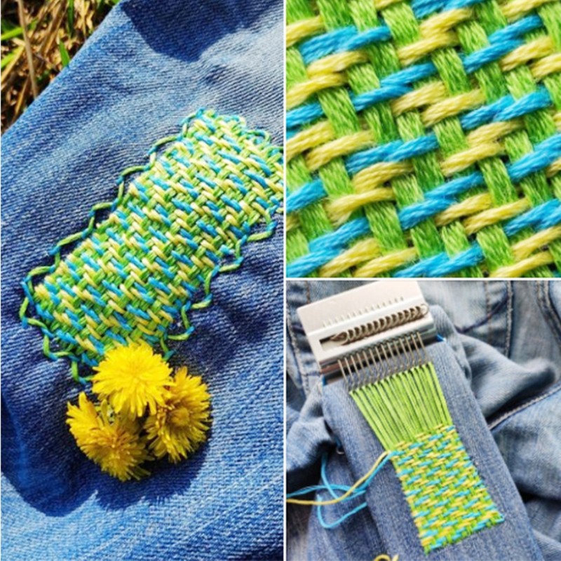Darning Loom Small Weaving Loom Kit Wooden Weave Tool DIY
