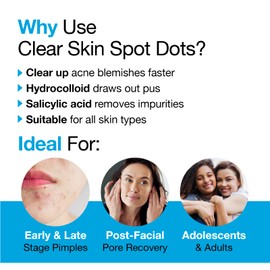 VitaMedica | Clear Skin Spot Dots | Spot Patches For Pimples | Hydrocolloid Acne Patches | Salicylic Acid | Pimple Patches | Blemish Patches | Pimple Stickers | Skin Care for Women & Men | 24 Count