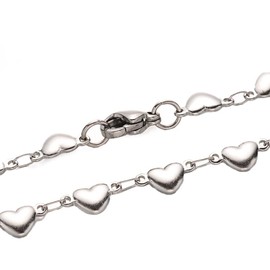 Pulsera Corazones Acero Inoxidable Dorado Y Plateado (Plateado)