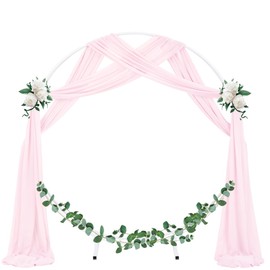 Socomi Wedding Arch Draping Fabric 1 Panel 29" x 19Ft Blush Pink Sheer Chiffon Curtain Drapes 6 Yards for Wedding Ceremony Birthday Party Decoration