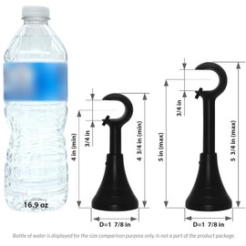 3/4 inch Heavy Duty Curtain Rod Brackets, Adjustable 4 - 5 in Curtain Rod Extension Brackets, Curtain Holder for 5/8 to 3/4 inch Rods, Brackets for Curtain Rods, Wall Mount (Black - Set of 2)