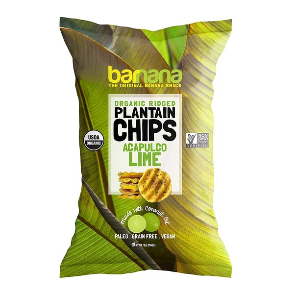 Barnana Organic Plantain Chips - Acapulco Lime - 5 Ounce - Barnana Salty, Crunchy, Thick Sliced Snack - Best Chip For Your Everyday Life - Cooked in Premium Coconut Oil