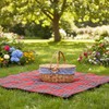 Wicker Picnic Basket with Lid and Handle Sturdy Woven Body