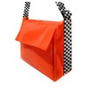 Small Fluo Orange Leaflet Delivery Bag with Chequered Strap