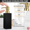 GMISUN Gold Soap Dispenser, Black Soap Dispenser Bathroom with Stainless