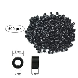 Hair Extensions Tool Kit I-tip Hair Extension Pliers Pulling Hook Bead Device Tool Kits and 500 Pcs 5 mm Micro Links Rings Beads (Black)