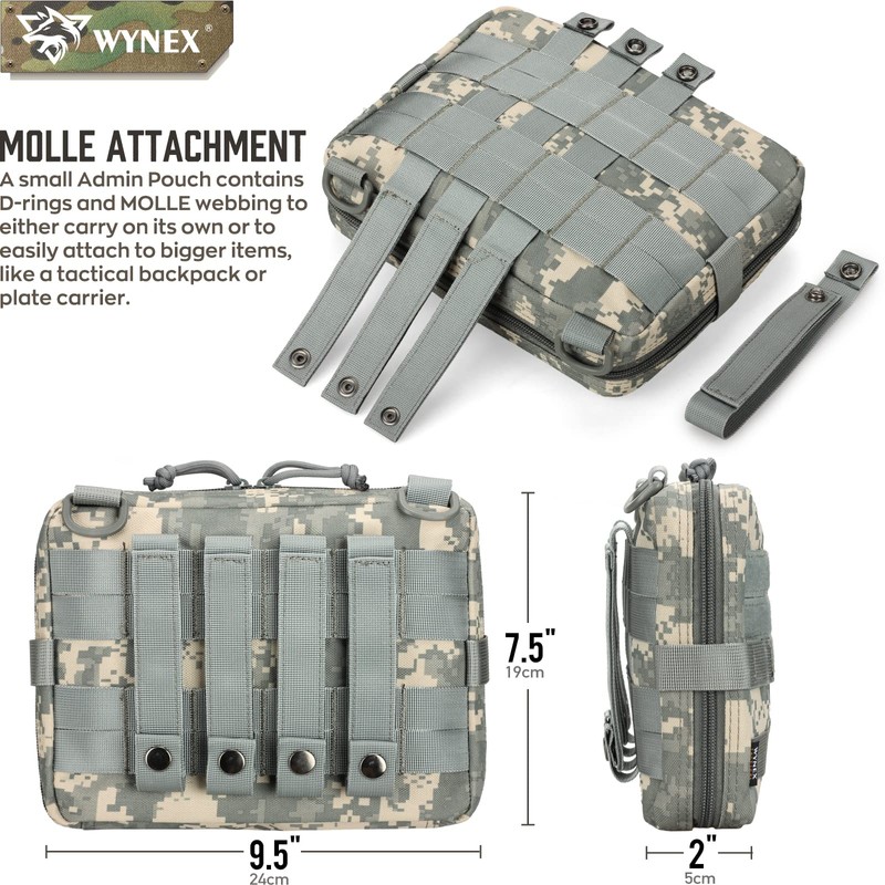 WYNEX Tactical Admin Molle Pouch, Medical EDC EMT Utility Bag