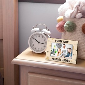 DUXMNAMG Coworkers 4x6 Picture Frame, Funny Office Picture Frame, Funny Coworker Gift for Women Men, Corporate Gifts for Coworker, I Work with Absolute Legends Photo Frames for Office Desk Decor