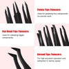 YIXISI 8 PCS Precision Plastic Tweezers Set, Anti-Static Tweezers, for