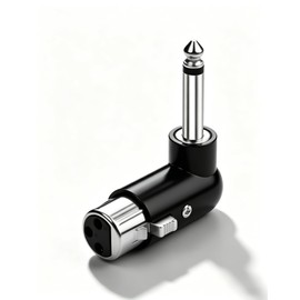 CERRXIAN XLR Female to 1/4" TS Mono Adapter, Unbalanced 3Pin XLR Female to 90 Degree 6.35mm Male Audio Adapter for Microphone, Mixer, Guitar Amp